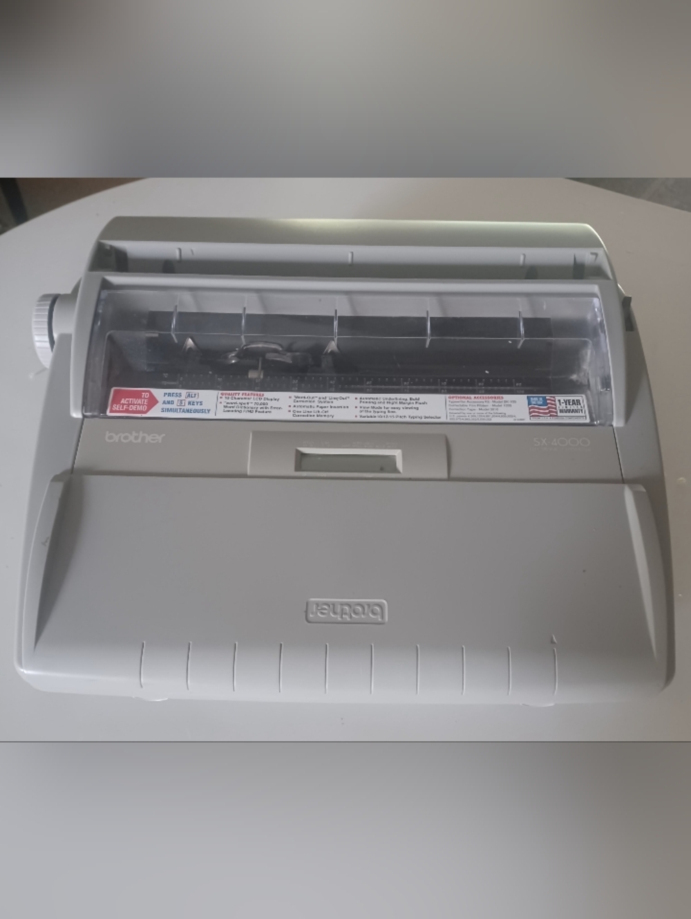 Vintage (90s) Brother SX 4000 Electric Typewriter - Light Gray